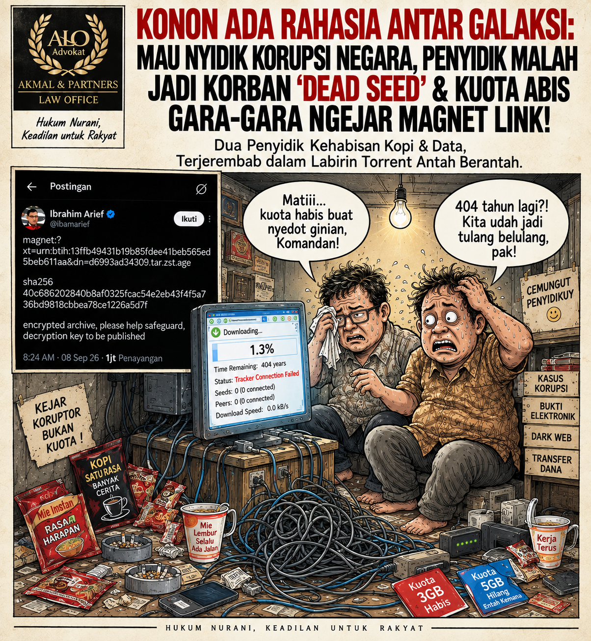 Karikatur Magnet Link dalam Kasus Korupsi