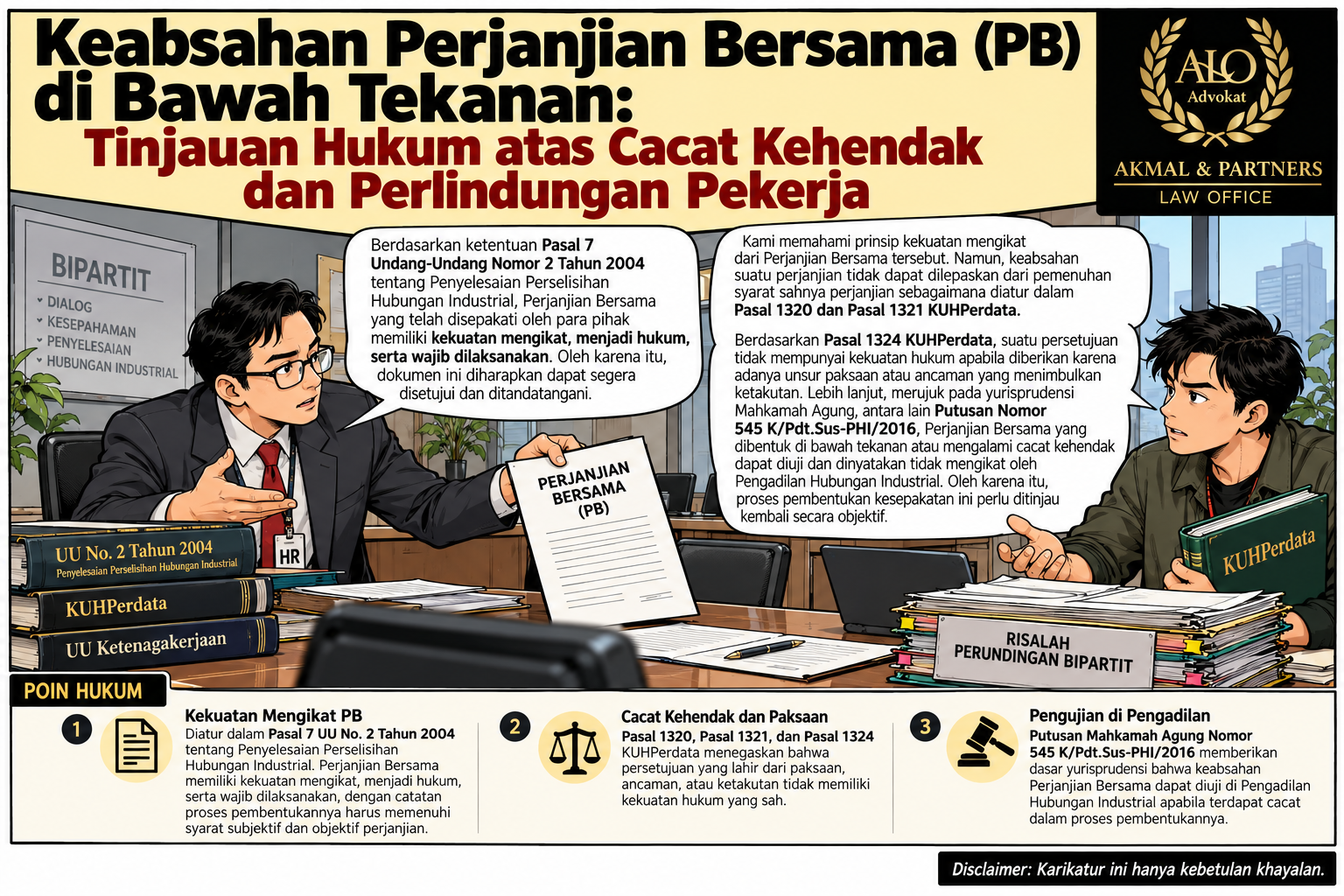 Karikatur Perjanjian Bersama dan tekanan HR